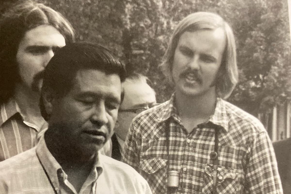 State Senator Dave Koehler (right) and Cesar Chavez (left)